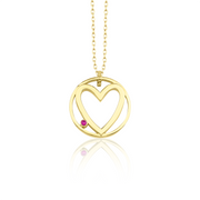 Heart Necklace with Ruby